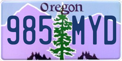 OR license plate 985MYD