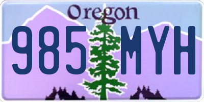OR license plate 985MYH