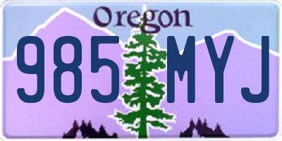 OR license plate 985MYJ