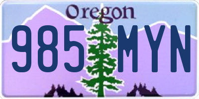 OR license plate 985MYN