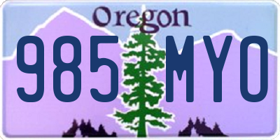 OR license plate 985MYO