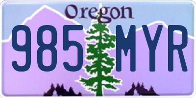 OR license plate 985MYR