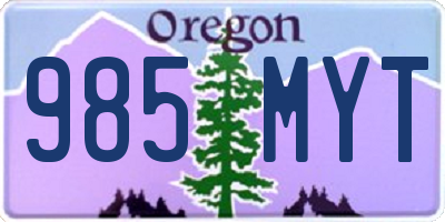 OR license plate 985MYT
