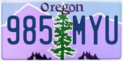 OR license plate 985MYU
