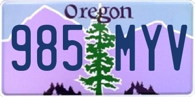 OR license plate 985MYV