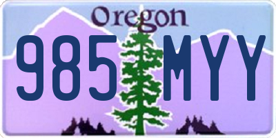 OR license plate 985MYY