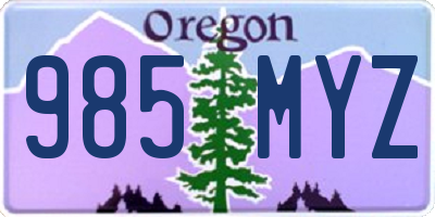 OR license plate 985MYZ
