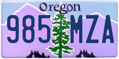 OR license plate 985MZA
