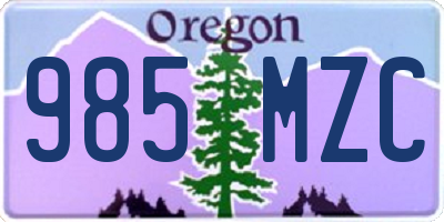OR license plate 985MZC
