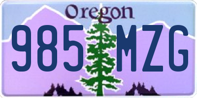 OR license plate 985MZG