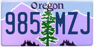 OR license plate 985MZJ