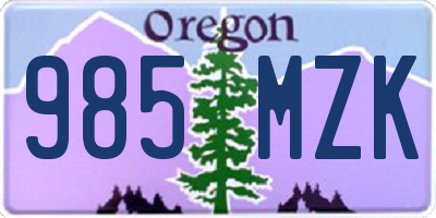 OR license plate 985MZK