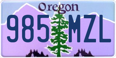 OR license plate 985MZL