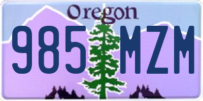 OR license plate 985MZM