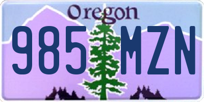 OR license plate 985MZN