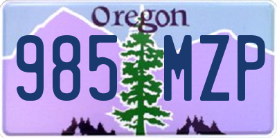 OR license plate 985MZP