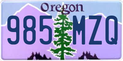OR license plate 985MZQ