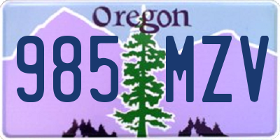 OR license plate 985MZV
