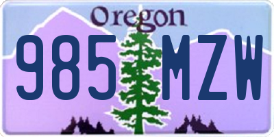 OR license plate 985MZW