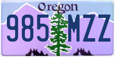 OR license plate 985MZZ