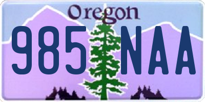 OR license plate 985NAA