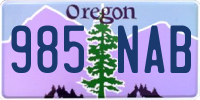 OR license plate 985NAB