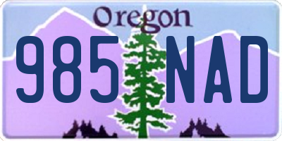 OR license plate 985NAD