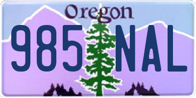 OR license plate 985NAL
