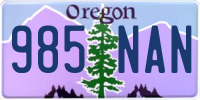 OR license plate 985NAN