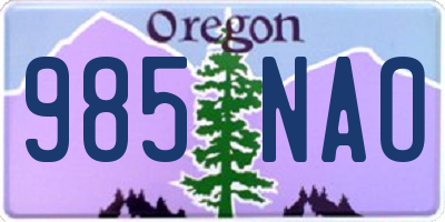 OR license plate 985NAO