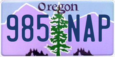 OR license plate 985NAP