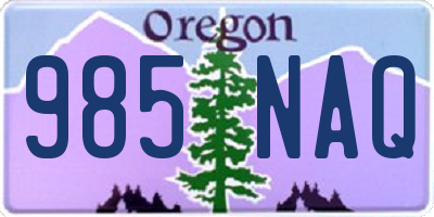 OR license plate 985NAQ