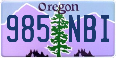 OR license plate 985NBI