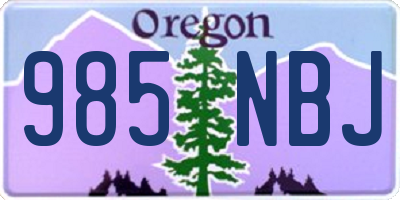 OR license plate 985NBJ