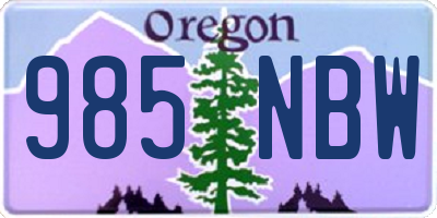 OR license plate 985NBW