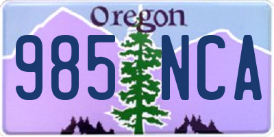 OR license plate 985NCA