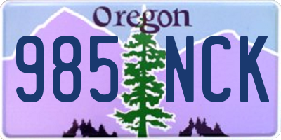 OR license plate 985NCK