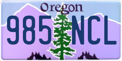 OR license plate 985NCL