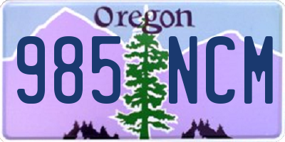 OR license plate 985NCM