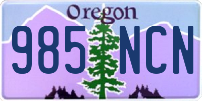 OR license plate 985NCN