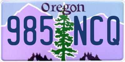 OR license plate 985NCQ