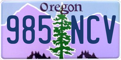 OR license plate 985NCV