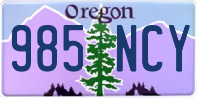 OR license plate 985NCY