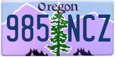 OR license plate 985NCZ