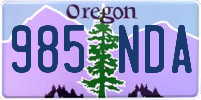 OR license plate 985NDA