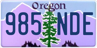 OR license plate 985NDE