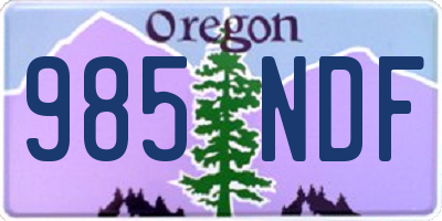 OR license plate 985NDF