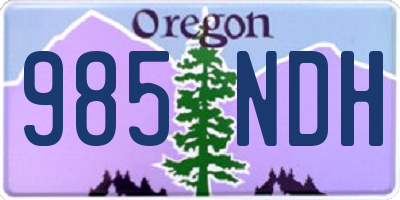 OR license plate 985NDH