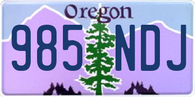OR license plate 985NDJ