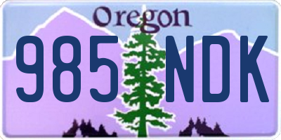OR license plate 985NDK